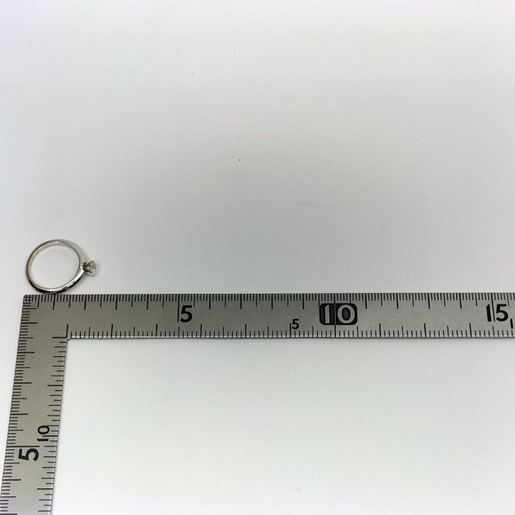 AUTH Tiffany and Co. Ring Solitaire Diamond VVS2 0.34ct Platinum Gold Ring 5 3/4 - Picture 7 of 9